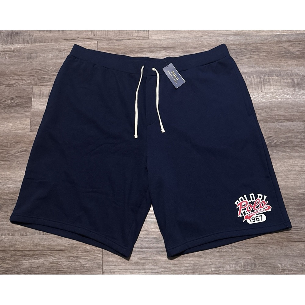 NEW Polo Ralph Lauren Men's Size 5XLT Navy Fleece Shorts 5XL TALL $110